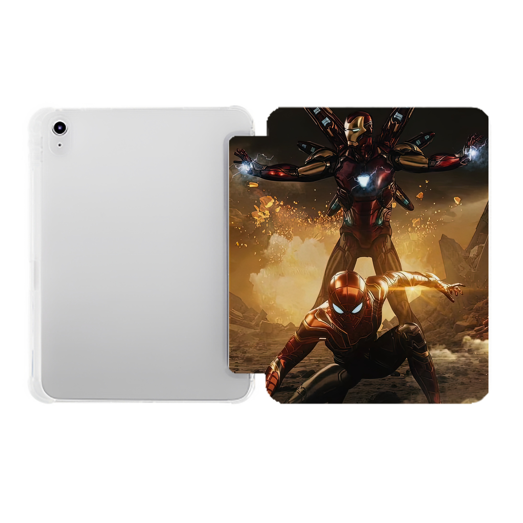 （画像用） Spider Man スパイダーマン IPad ケース ペン収納付き 三つ折りスタンド PUレザー×シリコン 対応機種9.5/10.5/10.9インチ